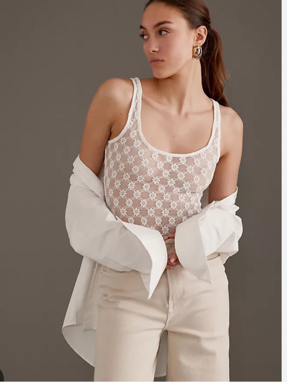 NWT BARDOT Adoni Lace Bodysuit In White size small - Picture 2 of 8